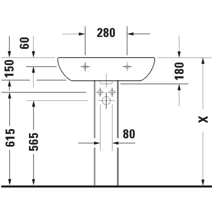 Duravit 23106500002 - Wandhängendes Waschbecken D-CODE 65x50 cm Keramik/glänzend weiß