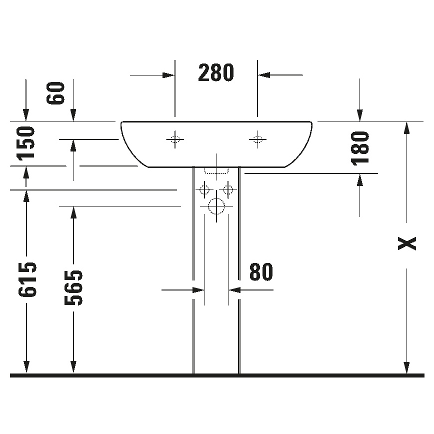 Duravit 23106500002 - Wandhängendes Waschbecken D-CODE 65x50 cm Keramik/glänzend weiß