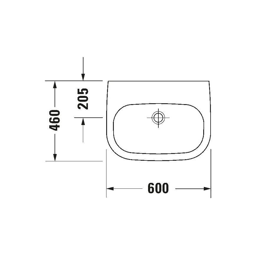 Duravit 23116000702 - Wandhängendes Waschbecken D-CODE 60x46 cm Keramik/glänzend weiß