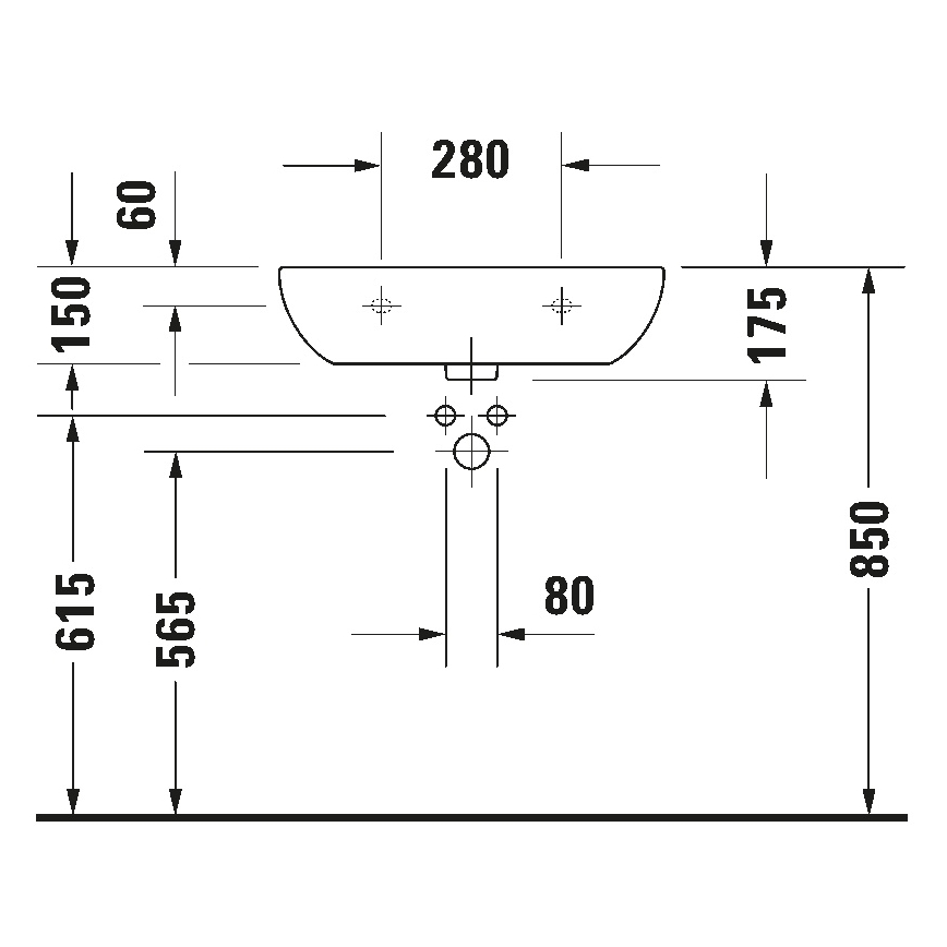 Duravit 23116000702 - Wandhängendes Waschbecken D-CODE 60x46 cm Keramik/glänzend weiß
