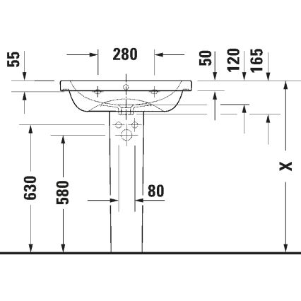 Duravit 23996500002 - Wandhängendes Waschbecken D-CODE 65 x 48 cm Keramik/glänzend weiß