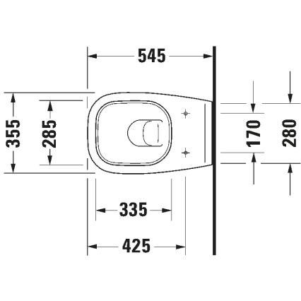 Duravit 25350900002 - Wand-WC D-CODE, Keramik, glänzend weiß