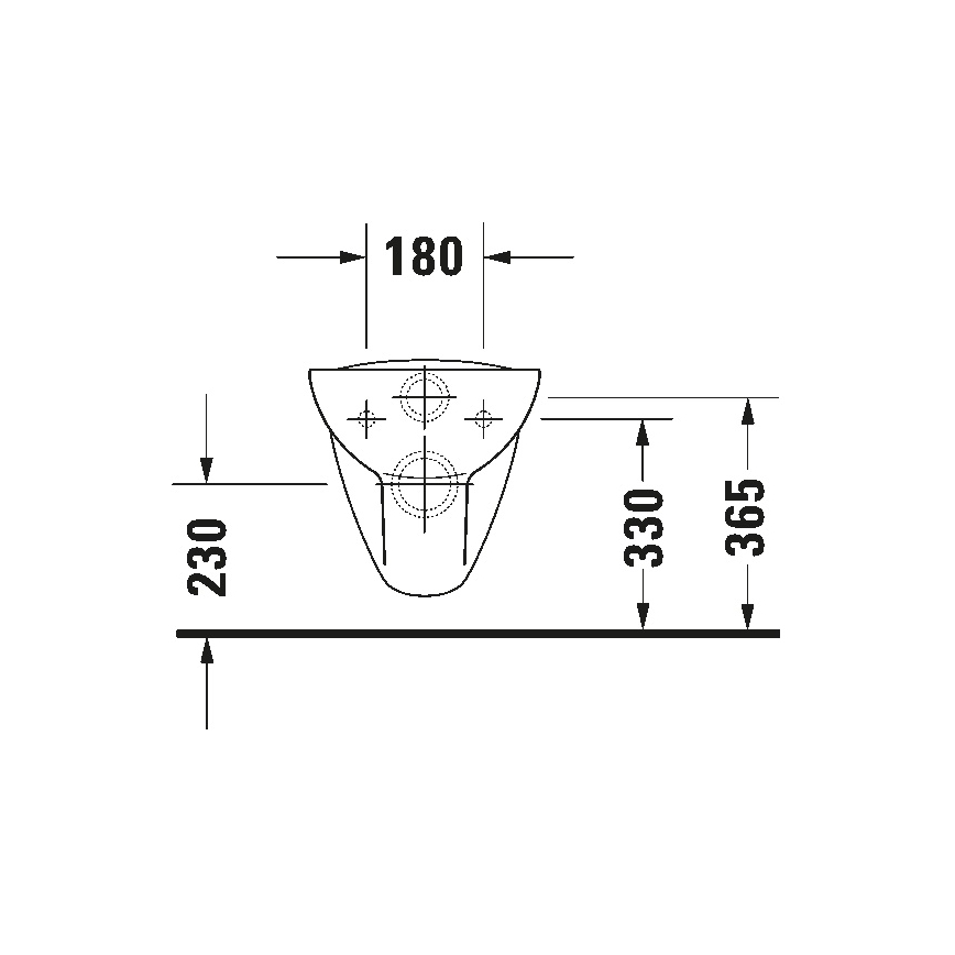 Duravit 25350900002 - Wand-WC D-CODE, Keramik, glänzend weiß