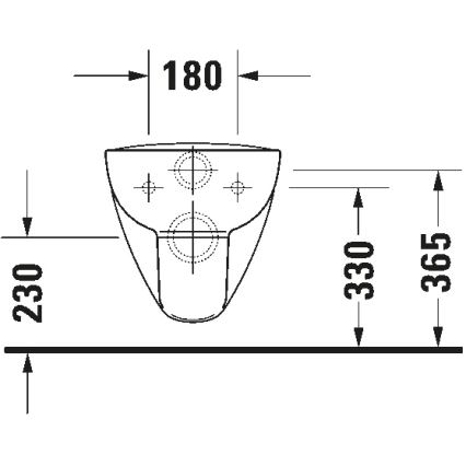 Duravit 25700920002 - Wandhängendes Rimless-WC D-CODE, Keramik, Hochglanzweiß