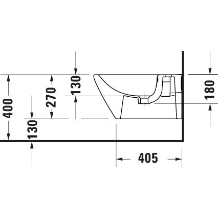 Duravit 27271500002 - Wandhängendes Bidet D-CODE, Keramik / glänzend weiß