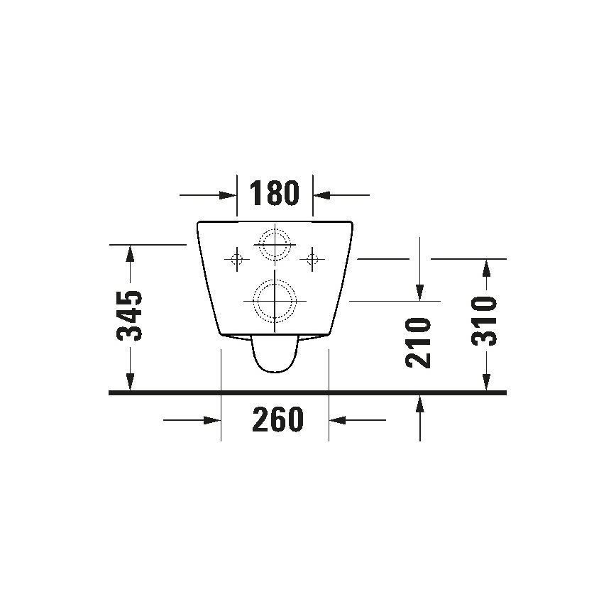 Duravit 29030900212 - Wandhängendes spülrandloses WC D-CODE, Keramik, Hochglanzweiß