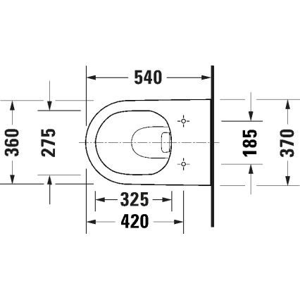 Duravit 29030900212 - Wandhängendes spülrandloses WC D-CODE, Keramik, Hochglanzweiß