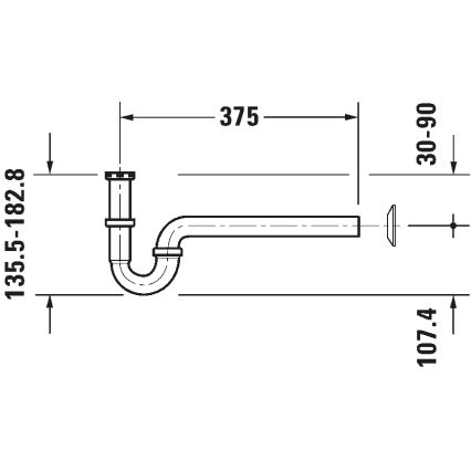 Duravit 50260000 - UNIVERSAL Waschbecken-Siphon, hochglänzend verchromt
