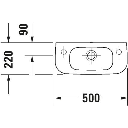 Duravit 7065000092 - Wand-Waschbecken D-CODE 50x22 cm Keramik/glänzend weiß