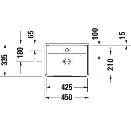 Duravit 738450041 - Hängendes Waschbecken D-NEO 45x33,5 cm Keramik/glänzend weiß