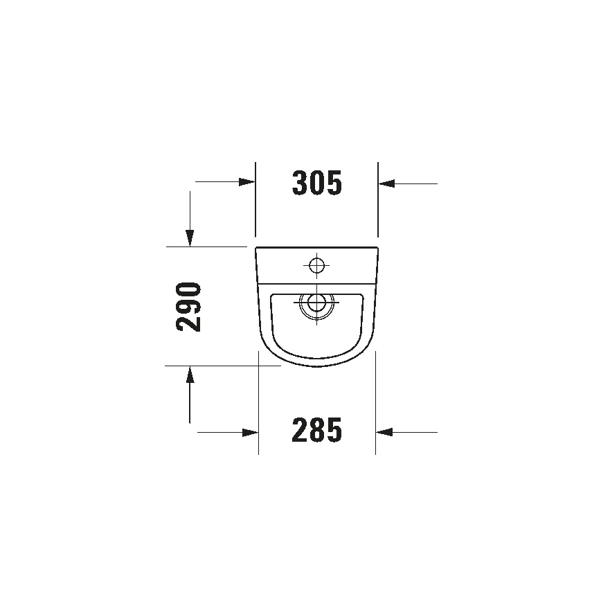 Duravit 828300000 - Urinal Rimless D-CODE, oberer Zulauf, hinterer Abgang, Keramik/glänzend weiß