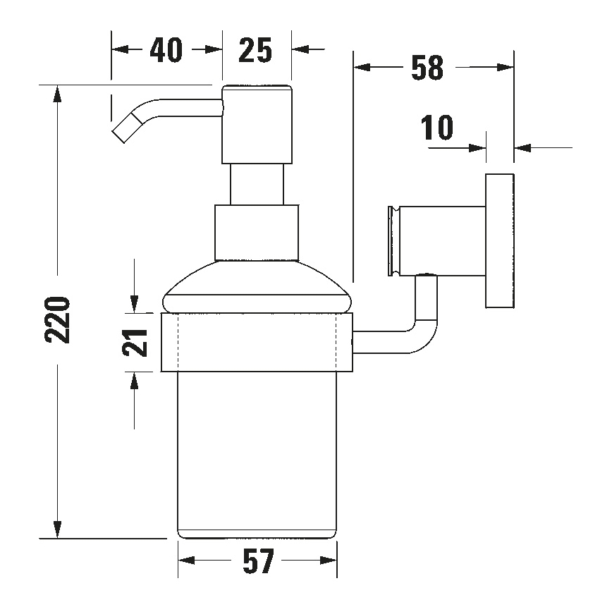 Duravit 99164600 - Wandseifenspender D-CODE 390 ml Milchglas/matt schwarz