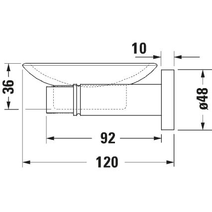 Duravit 99174600 - D-CODE Wandseifenschale, links, matt schwarz