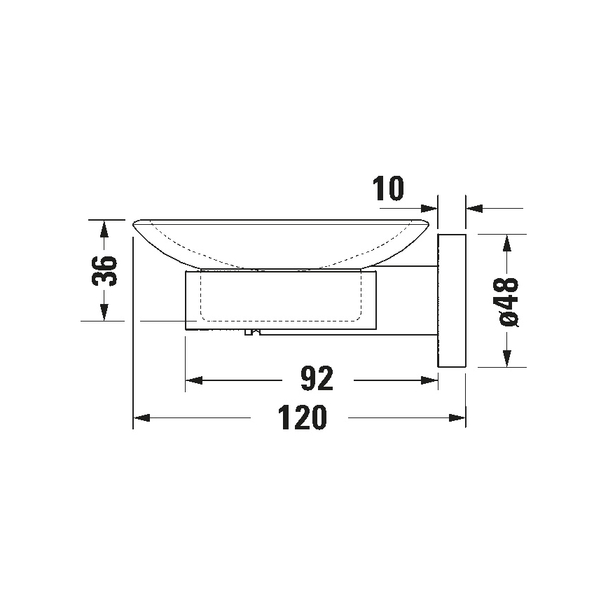 Duravit 99181000 - Wandseifenschale D-CODE, rechts, Hochglanz-Chrom
