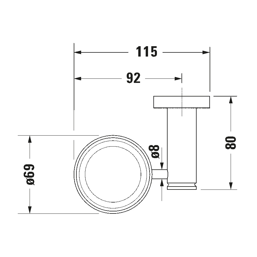 Duravit 99194600 - Wandhalter für Zahnbürsten D-CODE, links, matt schwarz