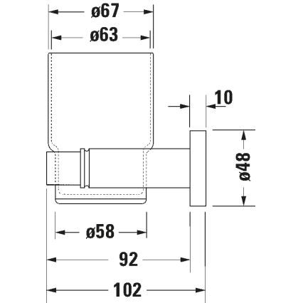 Duravit 99194600 - Wandhalter für Zahnbürsten D-CODE, links, matt schwarz