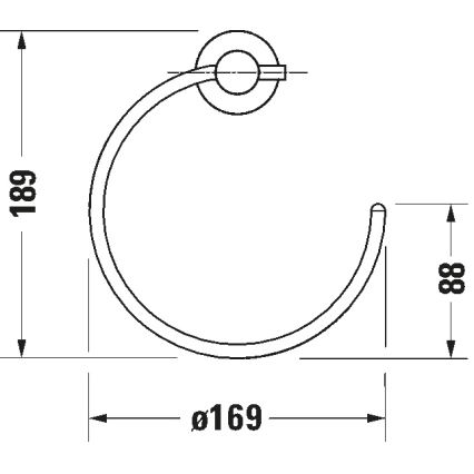 Duravit 99211000 - Wand-Handtuchhalter D-CODE, glänzender Chrom