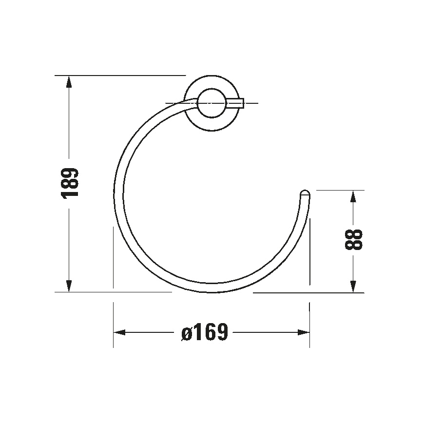 Duravit 99211000 - Wand-Handtuchhalter D-CODE, glänzender Chrom