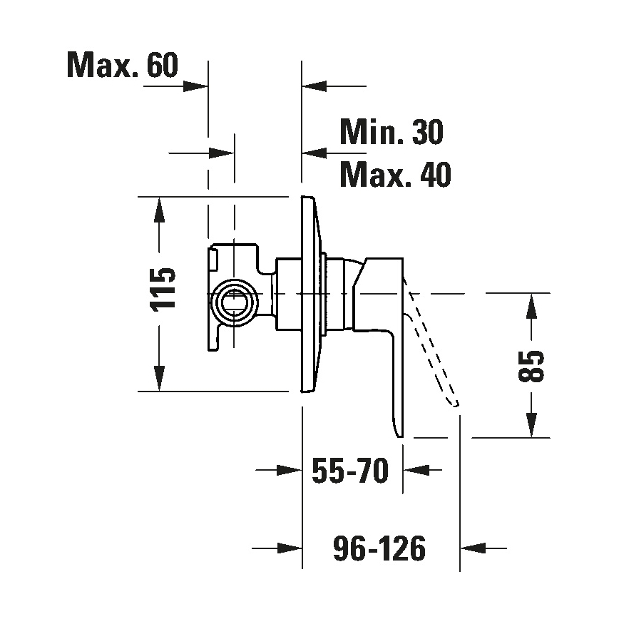Duravit DC4210007010 - Duscharmatur für Unterputzmontage D-CODE, Hochglanz-Chrom