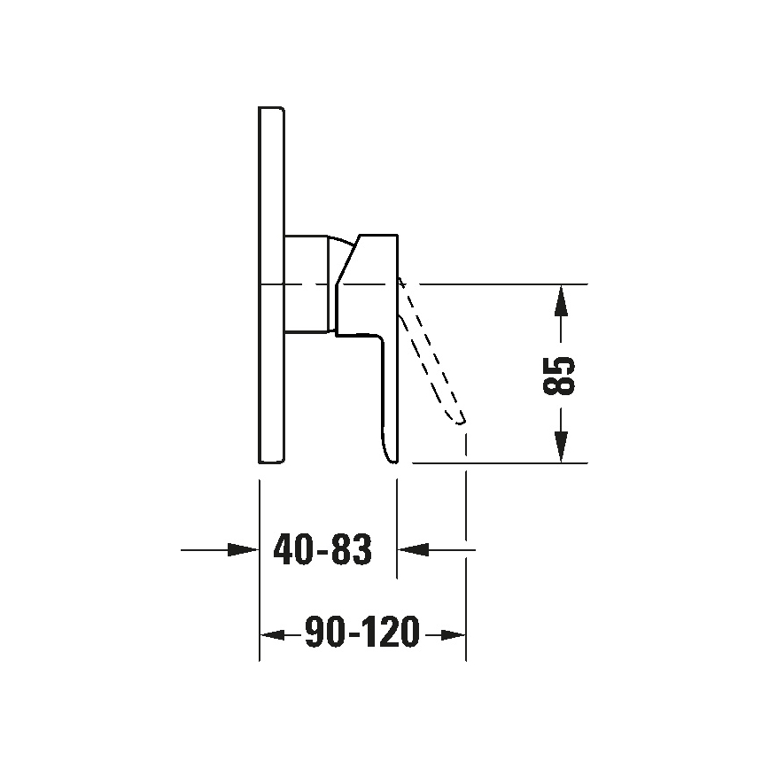 Duravit DC4210010046 - D-CODE Unterputz-Duscharmatur, matt schwarz