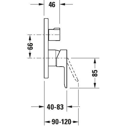 Duravit DC5210012010 - Badewannenarmatur für Unterputzmontage D-CODE, glänzender Chrom