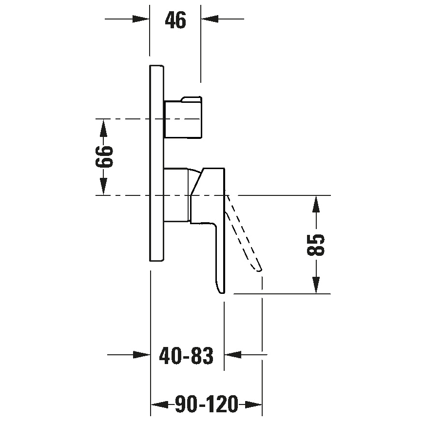 Duravit DC5210012010 - Badewannenarmatur für Unterputzmontage D-CODE, glänzender Chrom