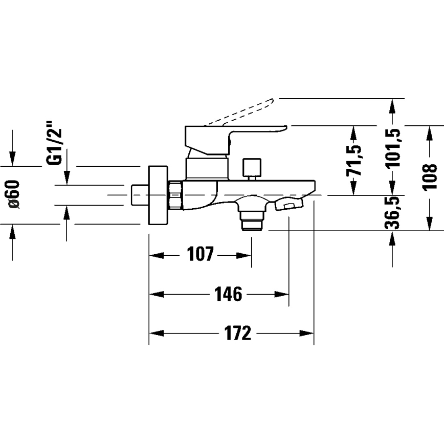 Duravit DC5230001046 - Badewannenarmatur D-CODE matt schwarz