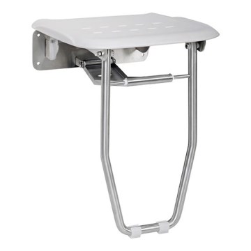 Duschsitz 35x43,3 cm silber/weiß