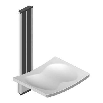 Duschsitz 42,3x67,5 cm silber/weiß