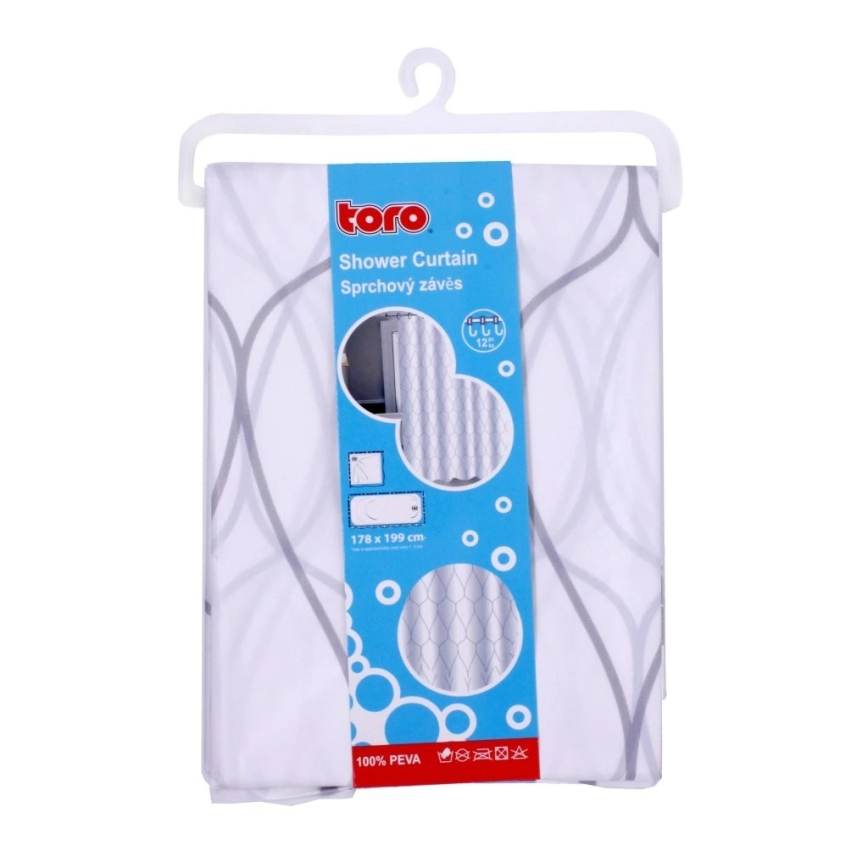 Duschvorhang TORO EASY 178x199 cm weiß/grau