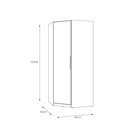 Eck-Kleiderschrank MARO 94x213 cm Artisan-Eiche
