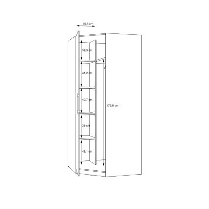 Eck-Kleiderschrank MARO 94x213 cm Artisan-Eiche