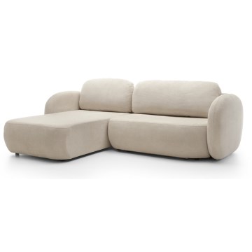Eck-Schlaffunktion-Sitzgarnitur mit Stauraum in L-Form OLBIA links beige