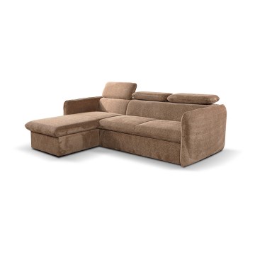 Eck-Schlafsofa in L-Form mit Stauraum BEJA, Beige, links
