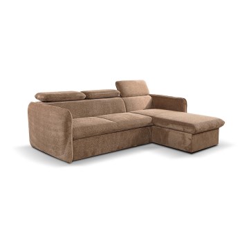 Eck-Schlafsofa in L-Form mit Stauraum BEJA, beige, rechts