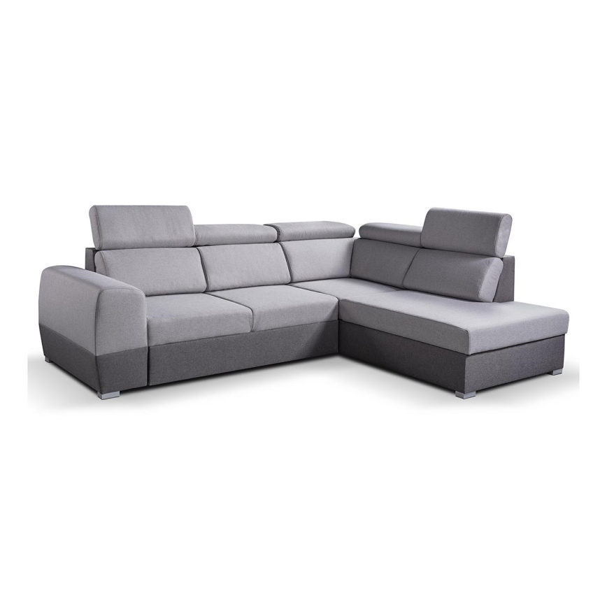 Eck-Schlafsofa in L-Form mit Stauraum MATRIX, grau, rechts
