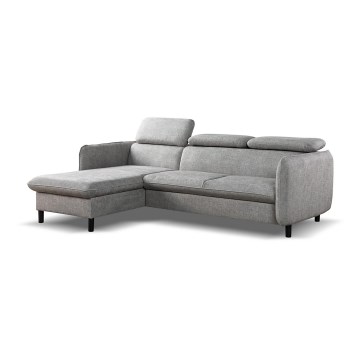 Eck-Schlafsofa in L-Form mit Stauraum NISA, grau, links