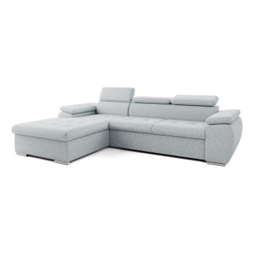 Eck-Schlafsofa in L-Form mit Stauraum PADUA, grau, links