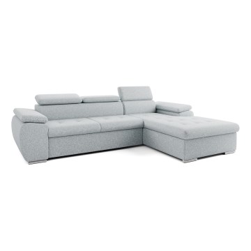 Eck-Schlafsofa in L-Form mit Stauraum PADUA, grau, rechts