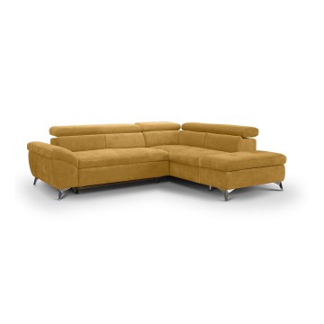 Eck-Schlafsofa in L-Form SALERNO, rechts, gelb