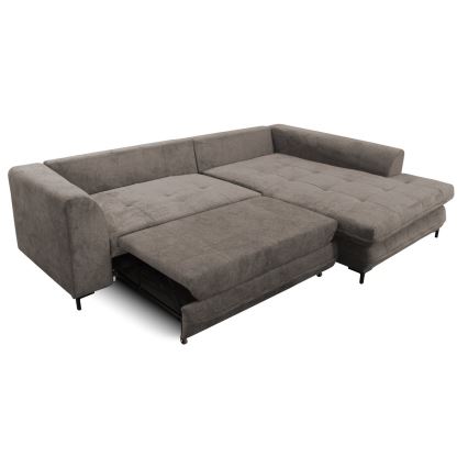 Eck-Schlafsofa mit Stauraum in L-Form LAGOA rechts taupe/grau