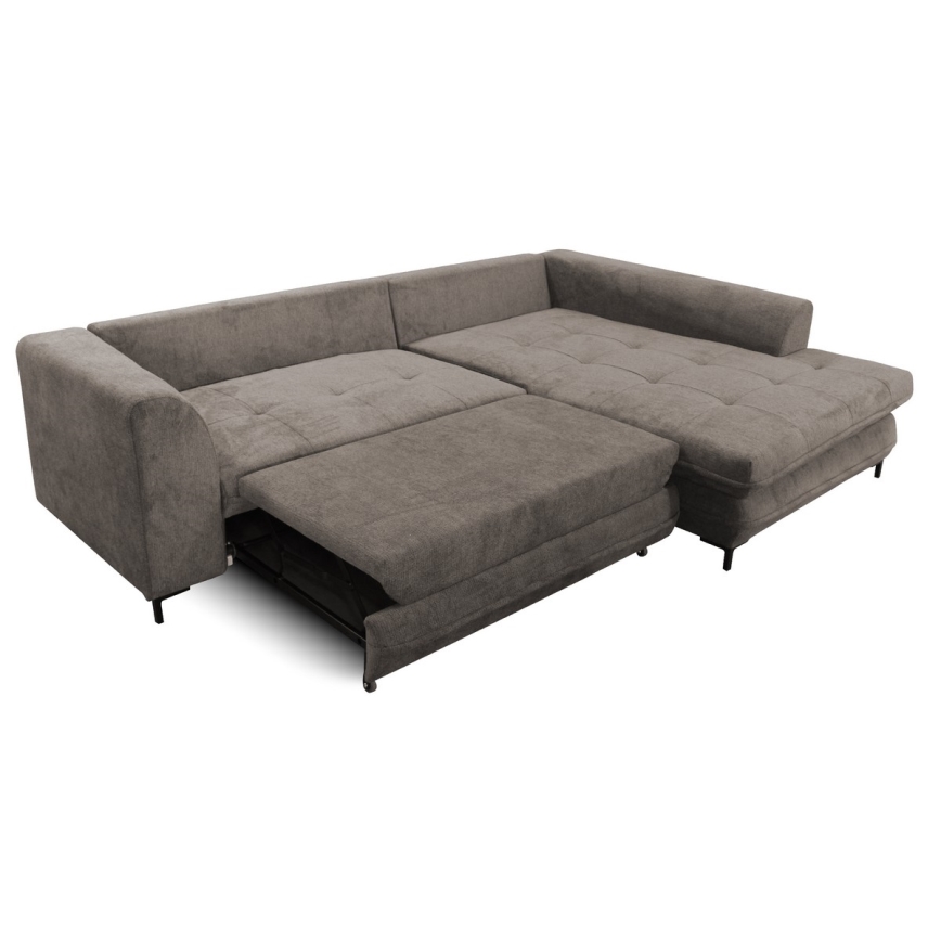 Eck-Schlafsofa mit Stauraum in L-Form LAGOA rechts taupe/grau