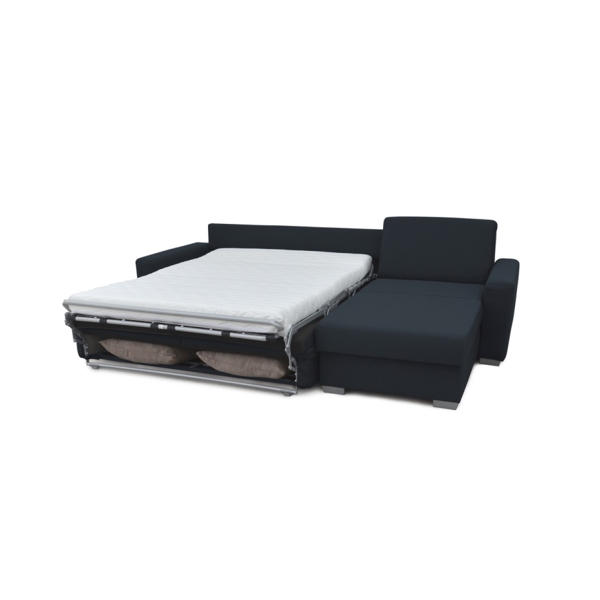 Eck-Schlafsofa mit Stauraum, L-Form, rechts, Modell LEKA, blau, für den täglichen Gebrauch