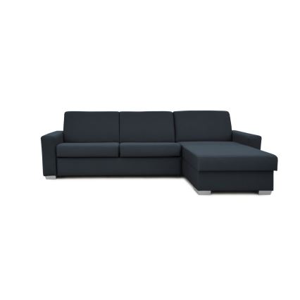 Eck-Schlafsofa mit Stauraum, L-Form, rechts, Modell LEKA, blau, für den täglichen Gebrauch