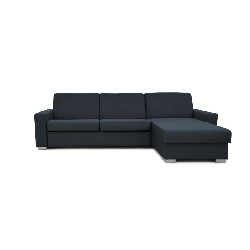 Eck-Schlafsofa mit Stauraum, L-Form, rechts, Modell LEKA, blau, für den täglichen Gebrauch