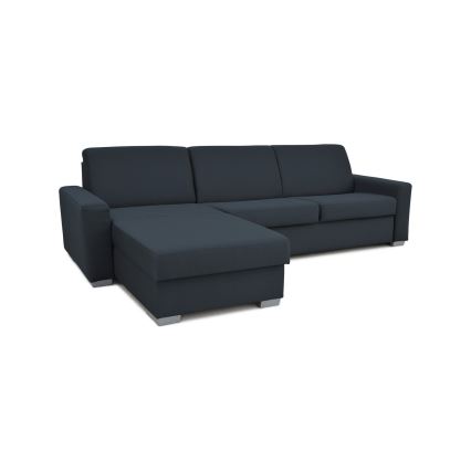 Eck-Schlafsofa mit Stauraum, ausziehbar, für den täglichen Gebrauch, L-Form LEKA links, blau