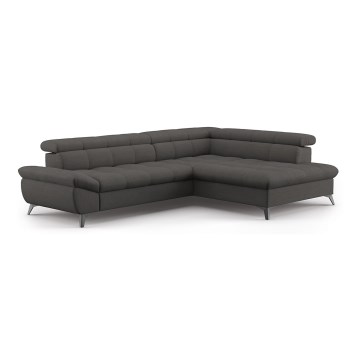 Eck-Schlafsofa MARANO, L-Form, rechts, schwarz
