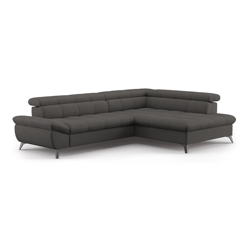 Eck-Schlafsofa MARANO, L-Form, rechts, schwarz