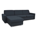 Eck-Schlafsofa mit Stauraum, ausziehbar, für den täglichen Gebrauch, L-Form LEKA links, blau