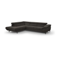 Eck-Schlafsofa mit Stauraum in L-Form BRESCIA links, braun